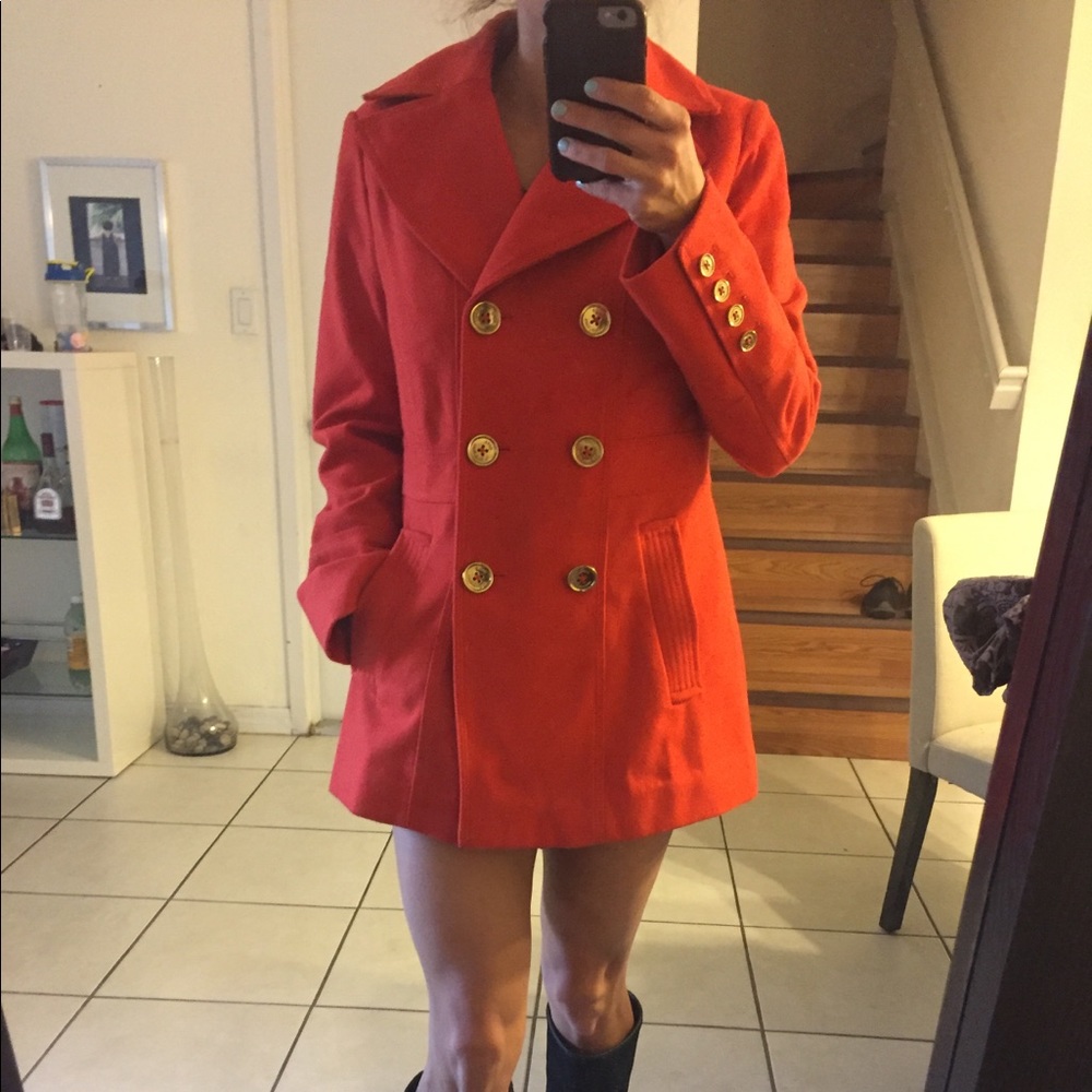 Michael Kors Thigh High Wool Trench Coat
